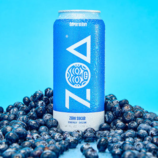 ZOA Zero Sugar Energy Drinks, Super Berry -12 Fl Oz (24-Pack)